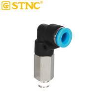 Raccord rapide à emboîtement STNC série TPLL, style européen, bleu et noir, pour pièces pneumatiques, coude prolongé mâle