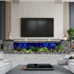 Mueble para <span class=keywords><strong>TV</strong></span> Ultra Blanco con Pecera Abierta para Peces Dorados, Sala de Estar, Nuevo Modelo 2025, Pecera Grande Ecológica sin Agua, Dragón Dorado - Product Image 4
