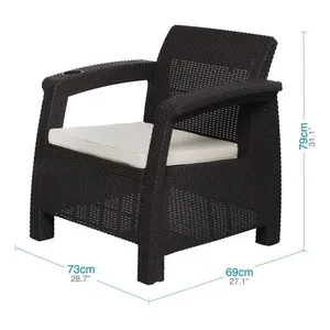 Sala Estar De Balcon Tipo Rattan Jardin Terraza Lounge - Product Image 3