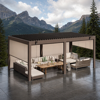 Pergola moderne en aluminium thermolaqué à lamelles manuelles pour balcon et jardin, utilisation extérieure