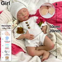 50 cm Bebek Kız Yumuşak Dokunuşlu Yeniden Doğmuş Silikon Bebekler Otantik El ve Ayak Çizgileri Taşınabilir Gerçekçi Bebek Çocuklar İçin Oyuncak
