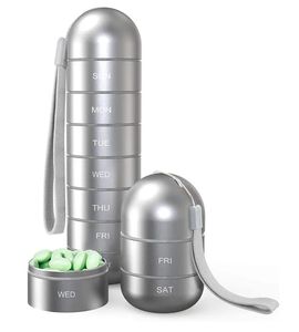 Estuches de almacenamiento de pastillas de aleación de aluminio <span class=keywords><strong>organizador</strong></span> contenedor de pastillas <span class=keywords><strong>organizador</strong></span> de pastillero <span class=keywords><strong>semanal</strong></span> para tiendas en línea - Product Image 2