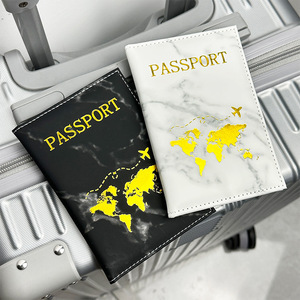 Porte-<span class=keywords><strong>Passeport</strong></span> d'Affaires en Cuir PU Effet Marbré Personnalisable, Protège-Passeports de Voyage avec Marquage à Chaud Doré pour Logo - Product Image 5