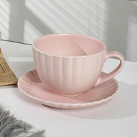 Ensemble de dîner en grès céramique gaufré rose mat personnalisé haut de gamme ensemble d'assiettes de restaurant modernes vaisselle