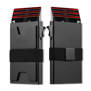 Ddp số lượng lớn kinh doanh Thẻ Ví kim loại mỏng RFID nhôm với clip PU chủ thẻ biểu tượng tùy chỉnh cho thẻ tín dụng - Product Image 2