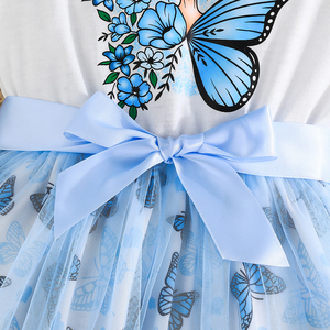 Elegante Vestido Floral para Niñas de 4 a 8 Años, Hermoso Vestido con Flores, Mangas Cortas, Lindo Lazo, Ropa de Fiesta para Niños, Bebé - Product Image 5