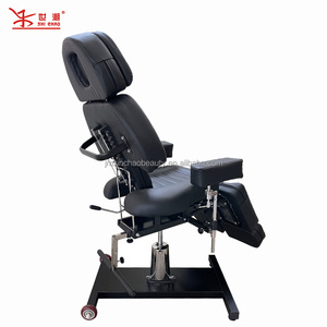 Fauteuil de tatouage hydraulique professionnel <span class=keywords><strong>Xinchao</strong></span>, lit de tatouage multifonctionnel à jambes séparées, lit de piercing rotatif avec base roulante - Product Image 6