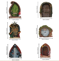 Porte de fée en résine rose enchantée - Accessoire de maison d'elfe de jardin fantaisiste pour les jardins de lutins magiques et la décoration de conte de fées
