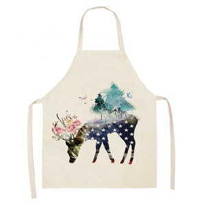 Cute Animal Series Sleeveless Polyester Linen Digital Printed Kit <b>Adult</b> Women Men <b>Apron</b> <b>for</b> Cooking <b>Christmas</b> Durable - Product Image 1
