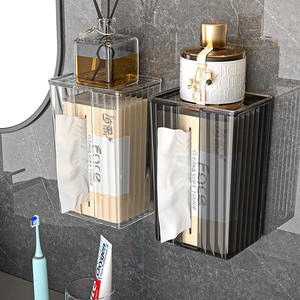 Wall-Mounted Tissue Box Punch-Free Plastic Paper Box for Bathroom Toilet Waterproof Design - Product Image 3