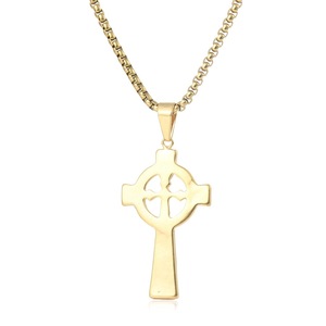 yunnique <b>Cross</b> Pendant Necklace Gold Zinc Alloy Geometric Design 60cm <b>Chain</b> Gift Jewelry - Product Image 3