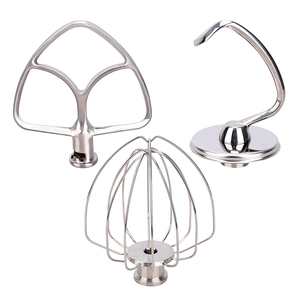 Accessoires pour batteur sur socle 3 pièces, compatibles lave-vaisselle, robustes : fouet à 6 fils, crochet pétrisseur, batteur plat pour batteurs <span class=keywords><strong>KitchenAid</strong></span> 4,5-5 QT - Product Image 1