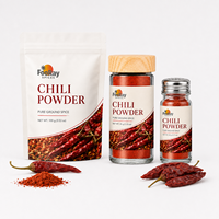 Pot en verre, sachet et emballage en métal pour poudre de piment, personnalisables pour les marques d'épices en marque blanche