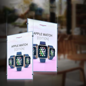 Caisson lumineux double face pour éclairage d'image avec suspension d'affichage suspendue par câble en <span class=keywords><strong>acier</strong></span> inoxydable du plafond au sol avec poignée - Product Image 6