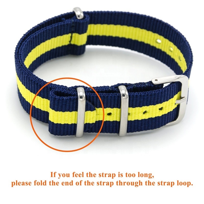 OEM Custom 12mm 14mm 16mm 18mm 20mm 22mm 24mm Striped Strap Nylon Watch Band
