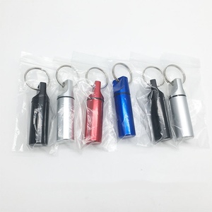 Wholesale 1pcs <b>Waterproof</b> Aluminum Pill <b>Box</b> Keychain Carabiner Medicine Case Container Bottle Holder Outdoor PillBox - Product Image 4
