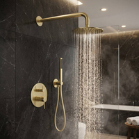 Ensemble de mitigeur de douche encastré en acier inoxydable 316 de qualité marine supérieure, résistant à la corrosion, kit de douche pluie pour salle de bain