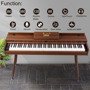 Piano Digital Glarry de 88 Teclas con Teclado Contrapesado, Cuerpo de Madera de Tamaño Completo con Soporte de Metal, Instrumento Musical Profesional - Product Image 3