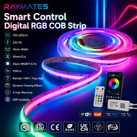 Bande LED COB à pixels RVBIC WS2811 UL, haute densité 19W, adressable, pour décoration de Noël, 10mm