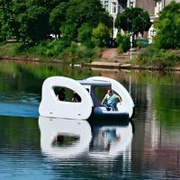 Bateau gonflable commercial de luxe en PVC avec moteur à réaction DWF, bateau-maison portable à technologie Drop Stitch pour excursions côtières