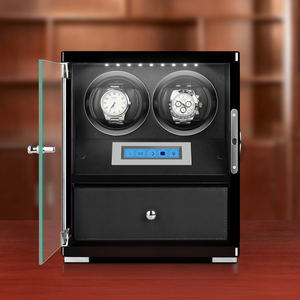 Caja enrolladora de reloj de lujo con laca de piano automática, pantalla personalizada de alta calidad, pantalla táctil de 2 ranuras con pie de bloqueo de huellas dactilares - Product Image 6