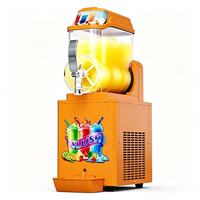 Mesin Slush Komersial Baru Tiga Tangki 12L dengan Lampu LED 2 Mode untuk Smoothie & Minuman Dingin 220V Garansi 2 Tahun Menjaga Kesegaran