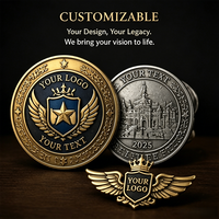 Ensemble de pièces commémoratives 3D en relief personnalisées, coffret cadeau, pièces souvenir en or antique, boîte de présentation, récompense événementielle, logo personnalisé OEM