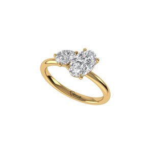 Excellent Oval & Pear Cut Lab Grown Diamond <b>Ring</b> <b>925</b> <b>Silver</b> 9kt, 14kt, 18kt Gold Diamond <b>Rings</b> for Women's Engagement <b>Ring</b> - Product Image 1