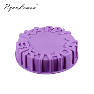 Moule à gâteau en silicone liquide 3D Darklight de qualité alimentaire, lettres Joyeux Anniversaire, logo personnalisé, couleur OEM, design créatif pour - Product Image 6