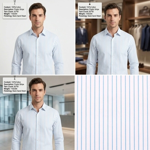 Tessuto Premium per Camicie in Cotone Filato Tinto a Righe 60S, Materiale per Uniformi Scolastiche e da Ufficio, Stile Casual - Product Image 5