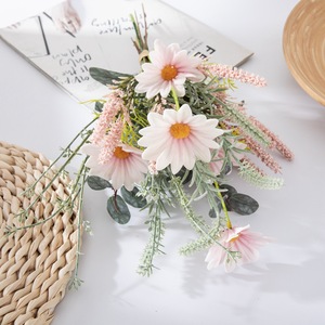 Bouquet de fleurs artificielles Enxing en plastique et tissu PU pour mariage et décoration intérieure CF01227 - Product Image 2