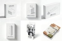Boîte d'emballage pour chargeur de téléphone pliable en papier rigide recyclé écologique imprimé sur mesure avec laminage mat et gaufrage