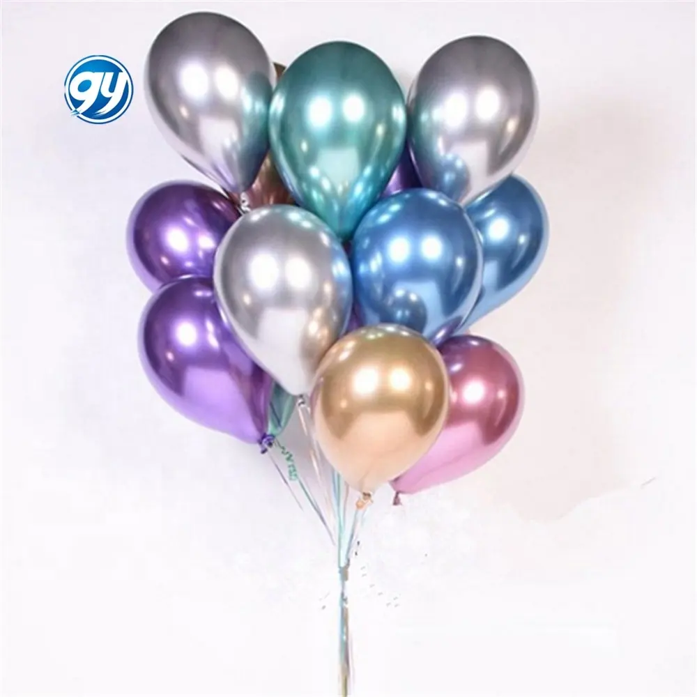 Großhandel Party-Dekorationen Chrom Helium 12 Zoll 2,8 g Silber Gold 12 Zoll dick metallisch Naturlatex Ballon /Ballon/ Ballon