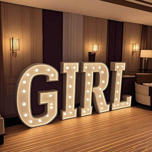 Lettre lumineuse géante 3D LED personnalisée de 3 pieds, ampoule lumineuse, lettres lumineuses 'Hey Baby Love' pour mariage, anniversaire, événement et décorations scolaires - Product Image 5