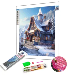 Winteruil Gevormde Cabine 5d Diamond Painting Op Canvas Handgemaakte Diamant Painting Kits Voor Kinderen Of Volwassenen Home Decor