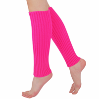 Chaussettes sans pied en tricot fluorescent pour femmes des années 80, chaussettes côtelées, bas, accessoires d'Halloween