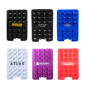 Card Inserting Double-sided Suction Cup <b>Bracket</b> For IPhone Wallet Slot Customizable LOGO Silicone Phone Card Holder - Product Image 2
