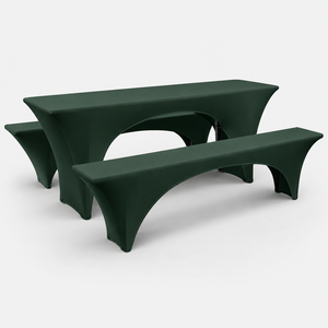 Polyester Spandex Beer Table <b>Bench</b> and Picnic Cover Set with Custom Logo and Printed Surface Options - Product Image 1