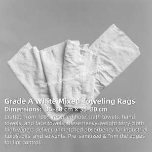 Paños de Limpieza Industriales de Algodón Blanco de 5 Estrellas, Paños de Limpieza para Máquinas - Product Image 2