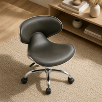 Chaise de bureau ergonomique pivotante à 360 degrés, moderne, rembourrée en PU, avec base en métal chromé, hauteur réglable, couleur personnalisable, multifonctionnelle