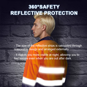Cetak Logo kustom pakaian keselamatan reflektif visibilitas tinggi kaus kerja kelas 1 pakaian keselamatan reflektif konstruksi - Product Image 4