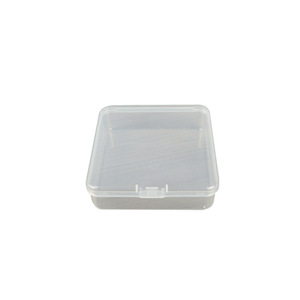 Square Transparent Plastic <b>Storage</b> <b>Box</b> 11x11x3.3cm Flip Top Covered For <b>Small</b> Parts Organization - Product Image 5