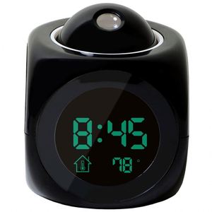 Réveil numérique LCD à projection avec fonction Snooze, affichage vocal, thermomètre et écran LED de bureau - Product Image 4