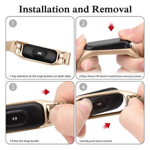 Bracelet en acier inoxydable pour Xiaomi Mi Band 7 6, Correa Mi Band 4, bracelet en métal pour Xiaomi Mi Band 5 3 4 6 7 - Product Image 2
