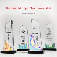 Fábrica al por mayor Custom Religious Dazzle Awards Stand Trofeo de cristal colorido brillante para regalo religioso