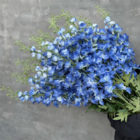 Fleurs artificielles en soie Delphinium faites à la main, roses vintage, 61 cm de long, pour décorations de mariage (vente en gros)