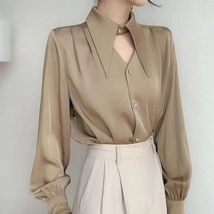 Chemise à manches longues pour femmes IStapromo Gifts, chemise de bureau élégante de haute qualité, nouvelle chemise pour femmes pour le printemps - Product Image 4