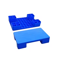Palette en plastique robuste QS Blue 600x550x150mm avec 4 pieds, norme ISO pour le stockage en entrepôt