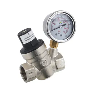 RV Water Pressure Regulator Water Pressure Reducer 3/4 Water Pressure Regulator With Gauge