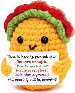 Cadeaux d'anniversaire en crochet faits main, motif Taco, pour maman, papa, amis, collègues, cadeau de bien-être, soutien émotionnel et inspirant - Product Image 5
